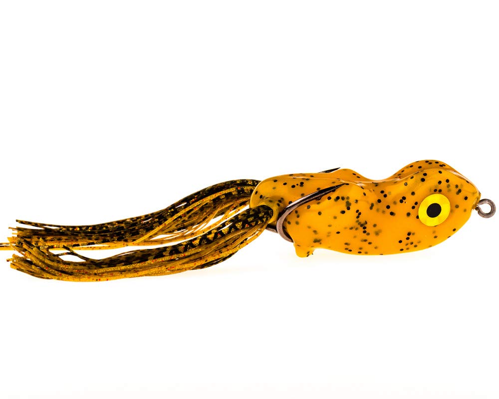 Scumdog Topwater Bass Fishing Hollow Body Frog Lure with Weedless Hooks - Realistic Frog Bait for Freshwater Bass Fishing in Lakes & Ponds