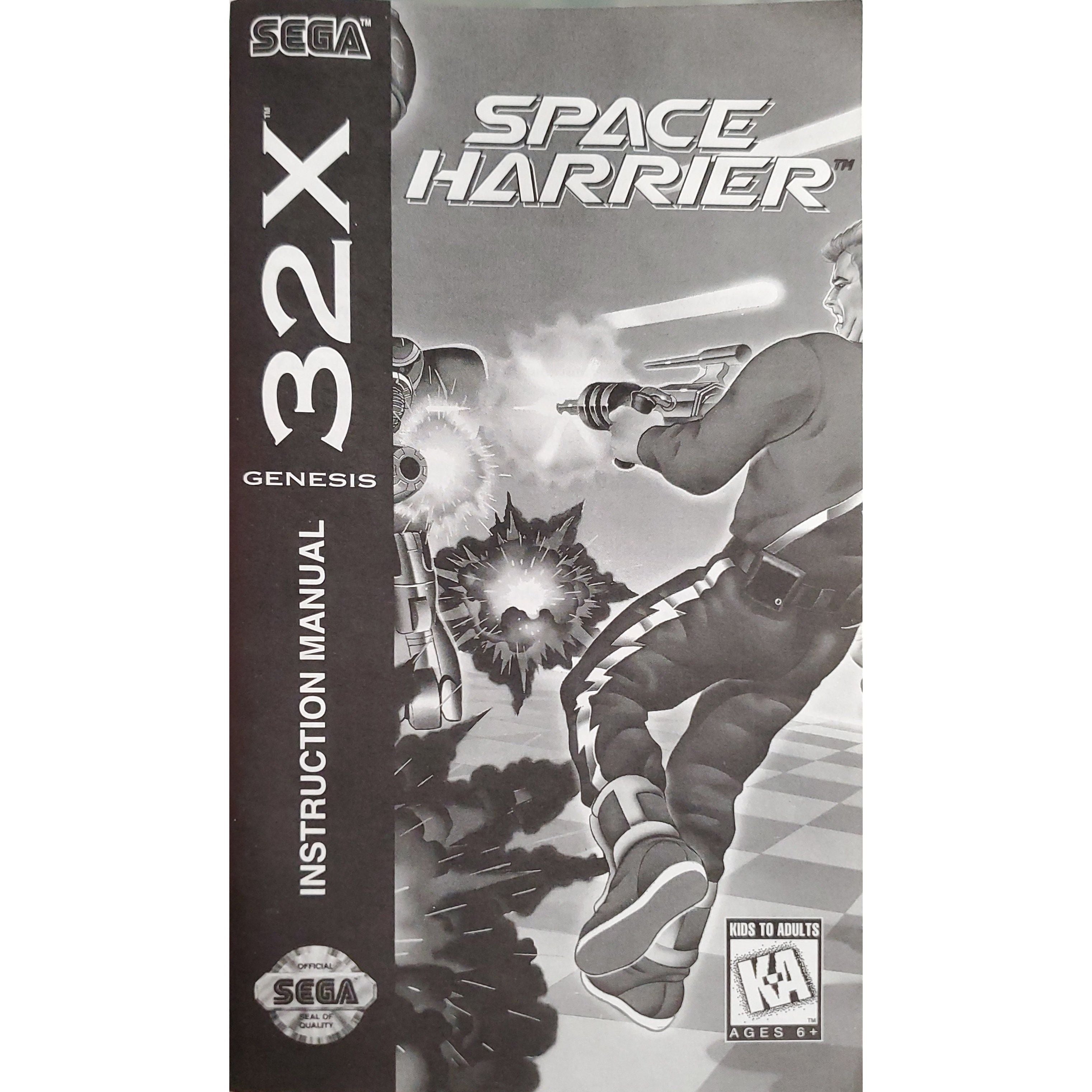 32X Space Harrier - Classic Retro Video Game Manual (English Version) - Perfect for Collectors & Retro Gaming Enthusiasts - Use with Sega 32X Console