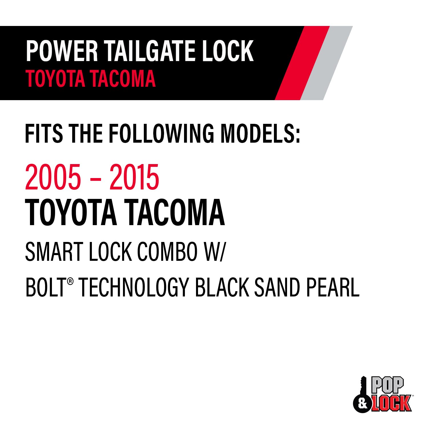 Pop & Lock PL85413 Black Sand Pearl Power Tailgate Lock with Bolt Codeable Technology for Toyota Tacoma - Smart Keyless Entry & Anti-Theft Security - Perfect for Truck Bed Protection & Off-Road Adventures
