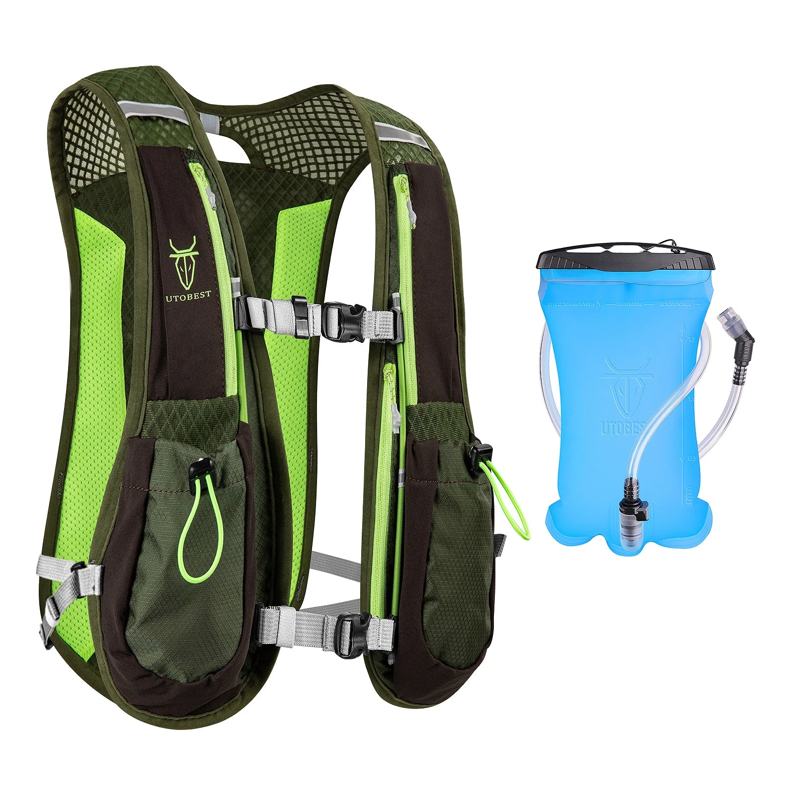 UTOBEST 5L Ultra Lightweight Hydration Vest Pack - Trail Running Backpack with 1.5L Water Bladder for Marathon, Hiking, Cycling & Outdoor Adventures | Perfect for Runners, Bikers & Hikers