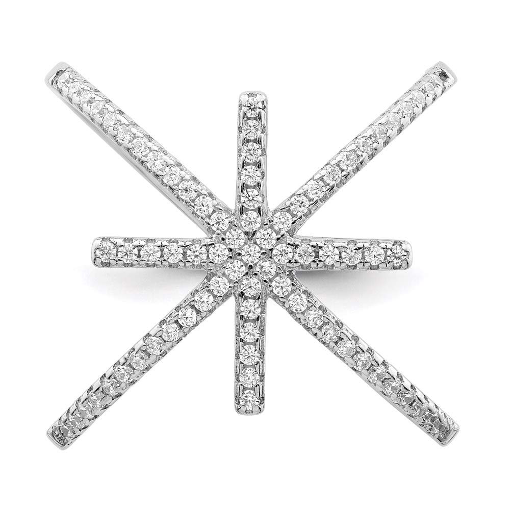 925 Sterling Silver Cubic Zirconia Star Criss Cross Ring for Women - Elegant Dainty Jewelry Gift for Her - Perfect for Anniversary, Birthday, Valentine's Day & Everyday Wear