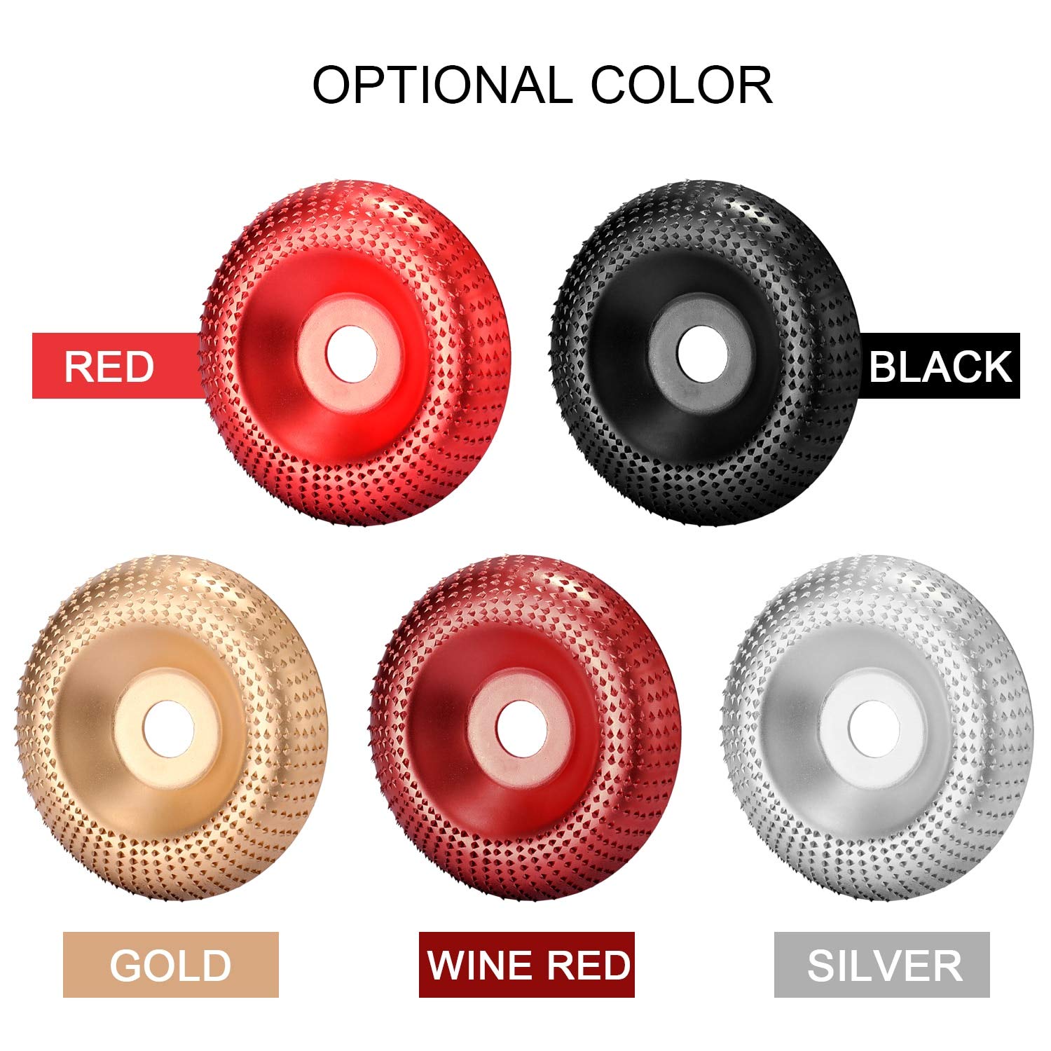 85/100mm Wood Angle Grinding Wheel - Tungsten Carbide Coated Abrasive Disc for Sanding, Carving & Shaping - Fits Rotary Tools & Angle Grinders - Perfect for Woodworking, DIY Projects & Metal Polishing (Black)