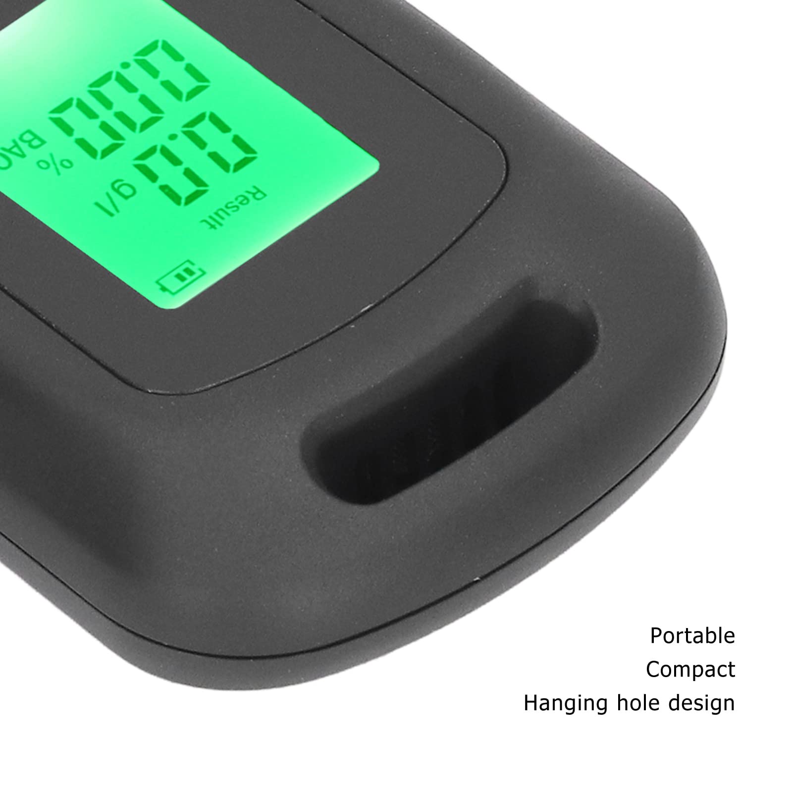 CHICIRIS Portable Breathalyzer - USB Rechargeable Alcohol Tester with Hanging Hole, High Accuracy 3.7V Battery & Built-in Light | Lightweight Design for Personal & Professional Use | Perfect for Nightlife, Workplace Testing & Road Safety (Black)