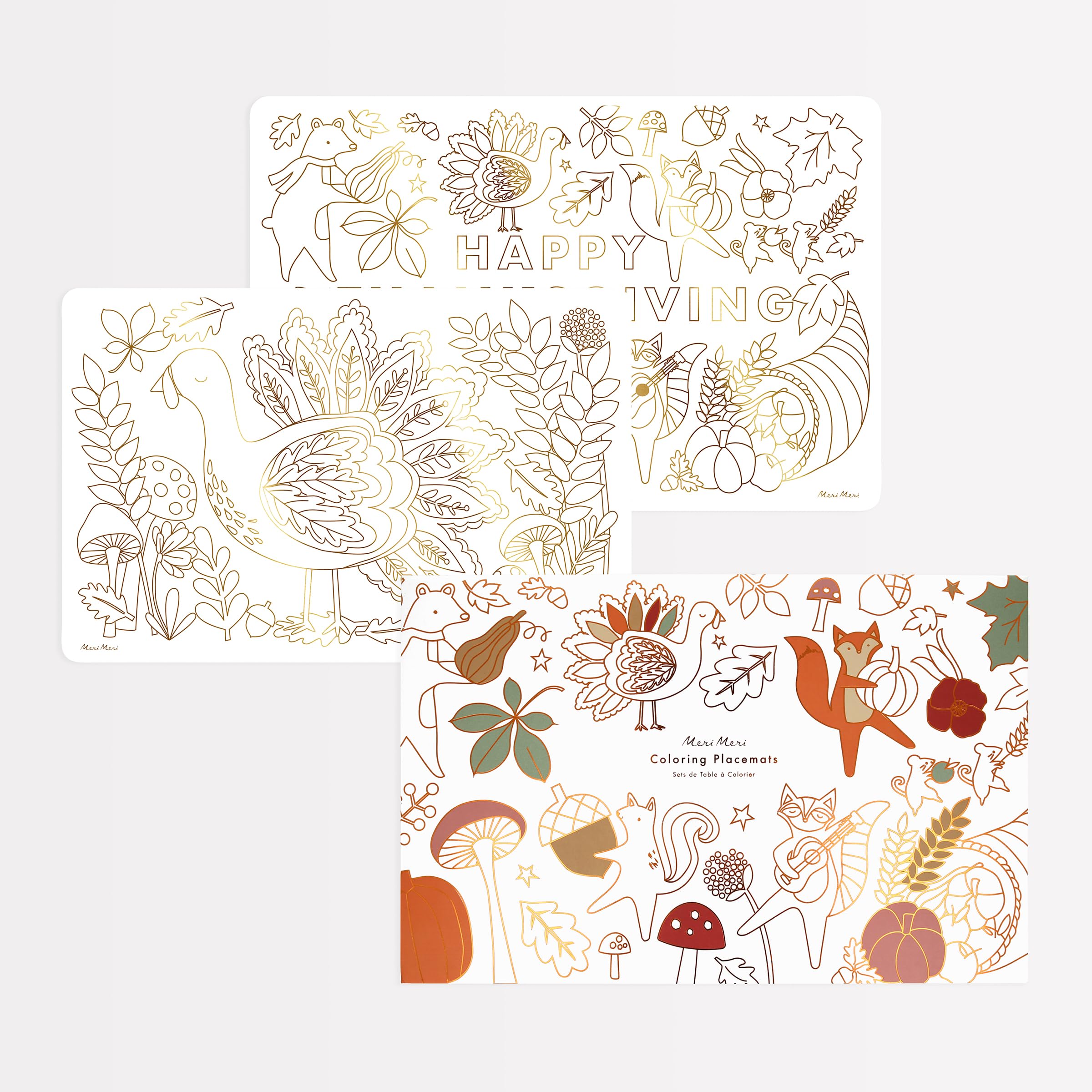 Thanksgiving Coloring Placemats for Kids - Pack of 8 Disposable 11x16.75 Inch Place Settings - Perfect for Holiday Dinners, Family Gatherings & Kids' Activities
