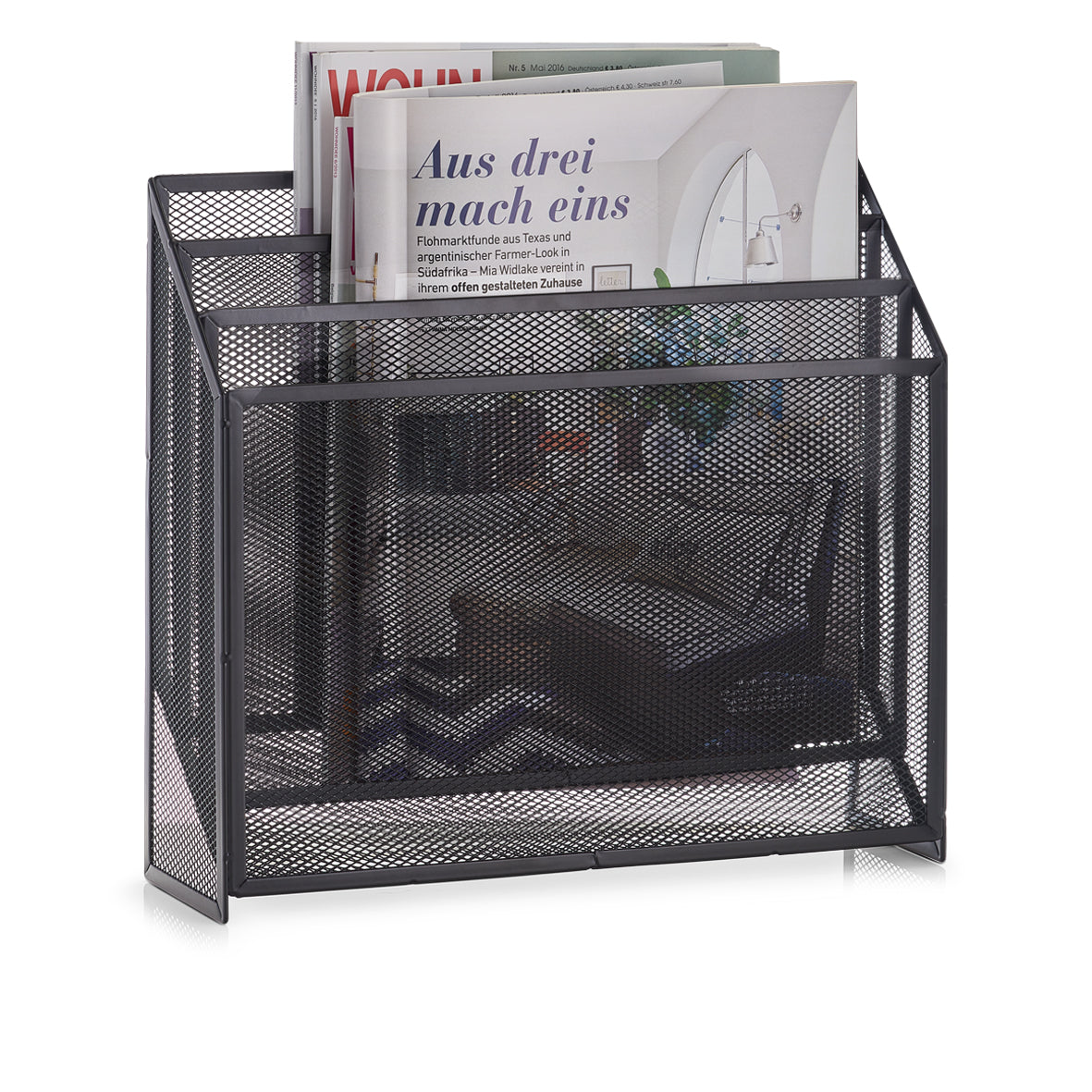 Premium Wooden Newspaper Stand & File Holder - Organize Magazines, Documents, and Office Supplies | Perfect for Home, Office, and Library Organization