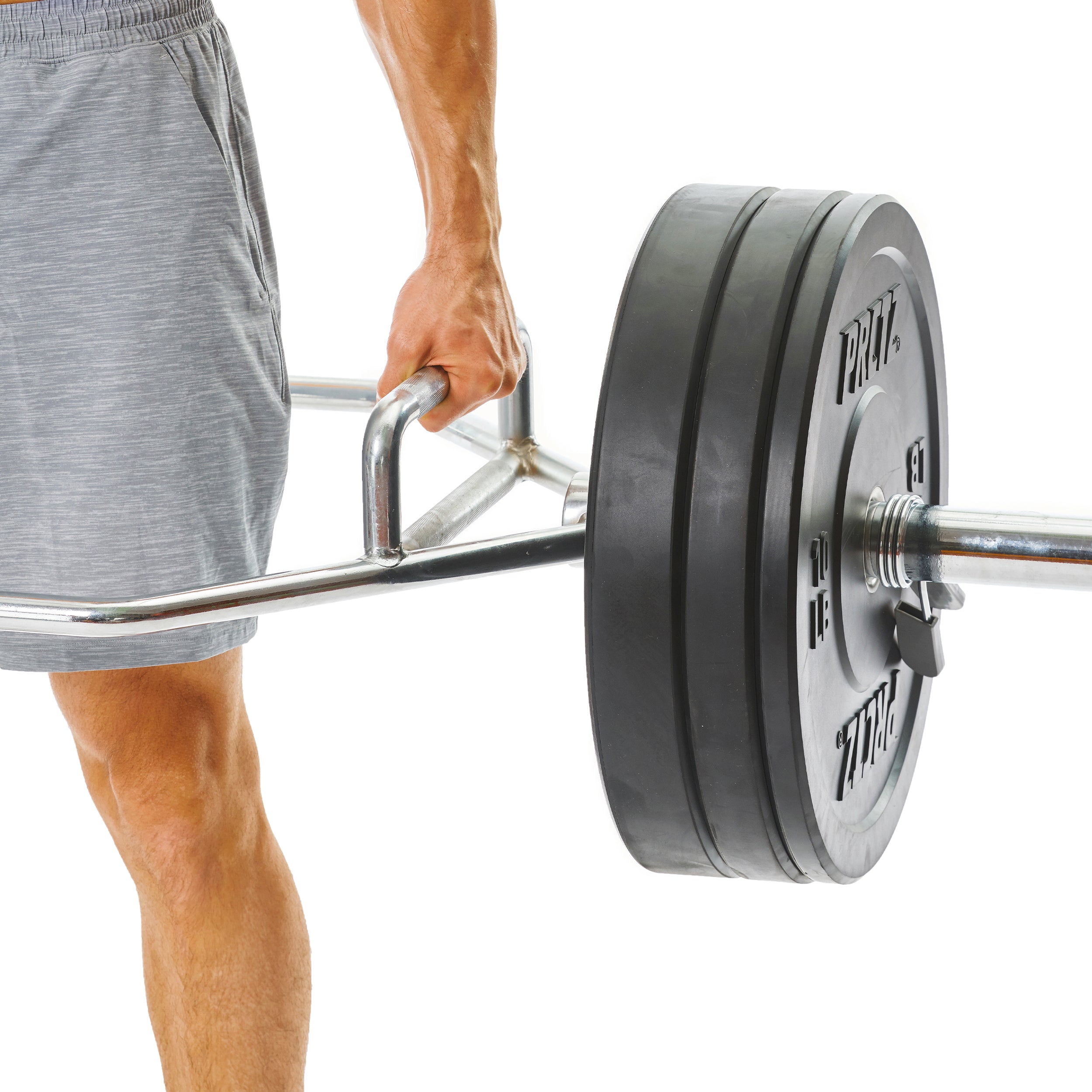 PRCTZ Olympic 50LB Hex Weight Trap Bar with 2-Inch Sleeve - Heavy Duty Strength Training Equipment for Deadlifts, Squats & Home Gym Workouts