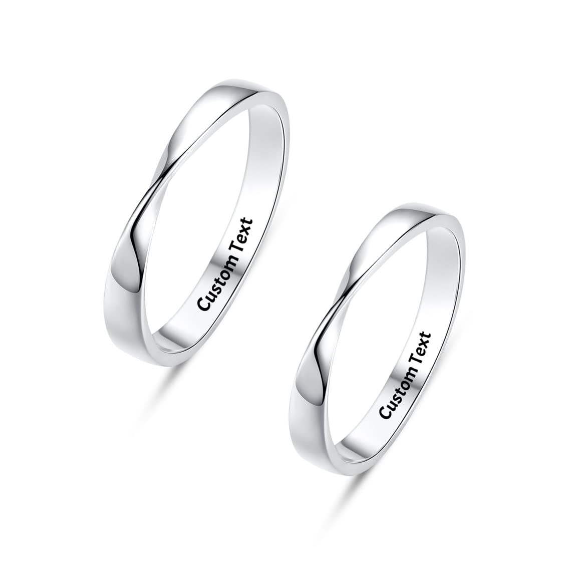 Best Friendship Rings for 2 - Matching BFF Sister Soul Twin Rings Set, His & Hers Couple Promise Rings with Custom Engraved Names - Perfect Gift for Women, Anniversaries, Weddings & Special Occasions
