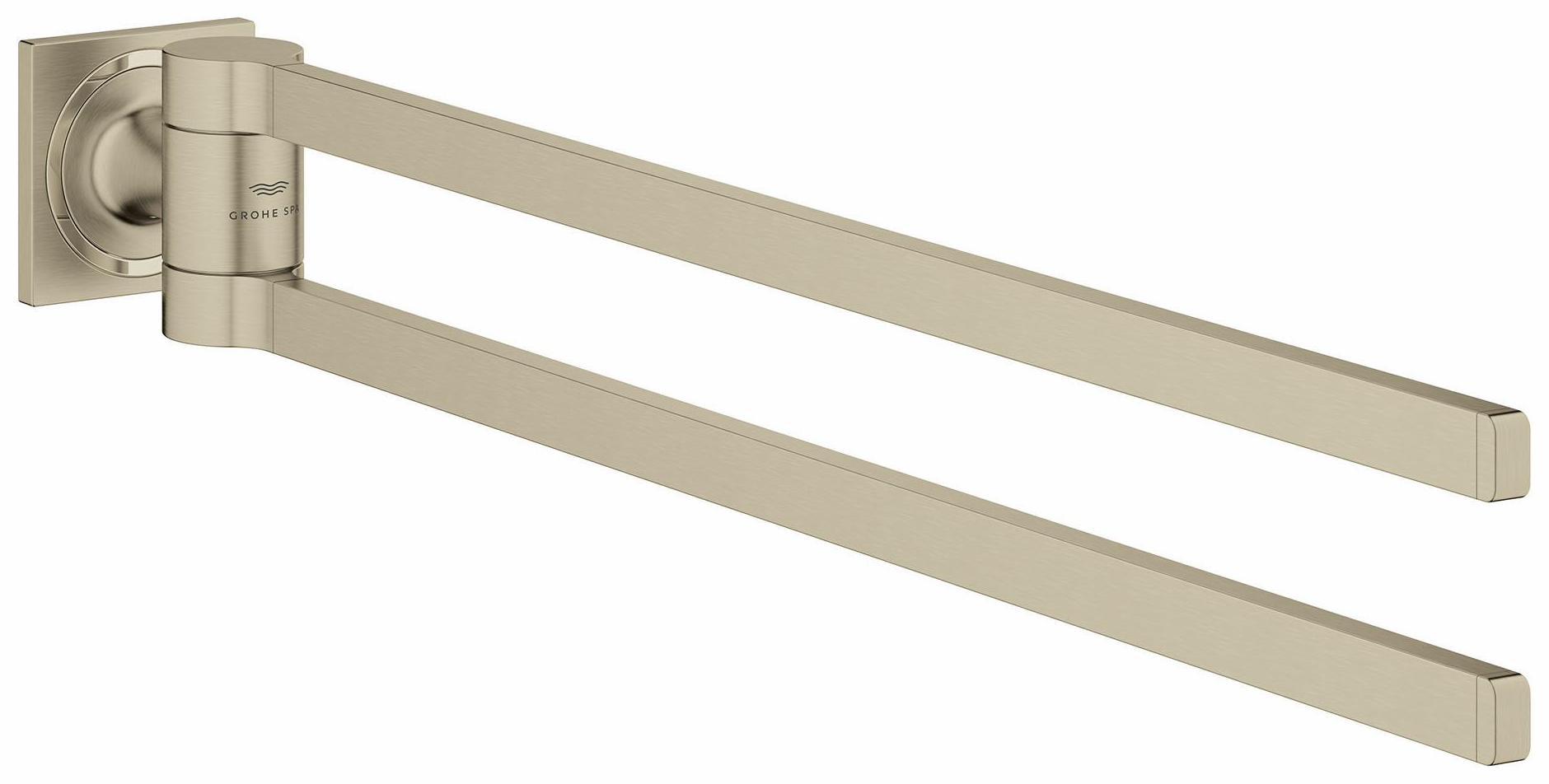 Grohe Allure Double Towel Bar in Brushed Nickel - 40342EN1 - Modern Bathroom Towel Rack for Spas, Hotels & Luxury Homes