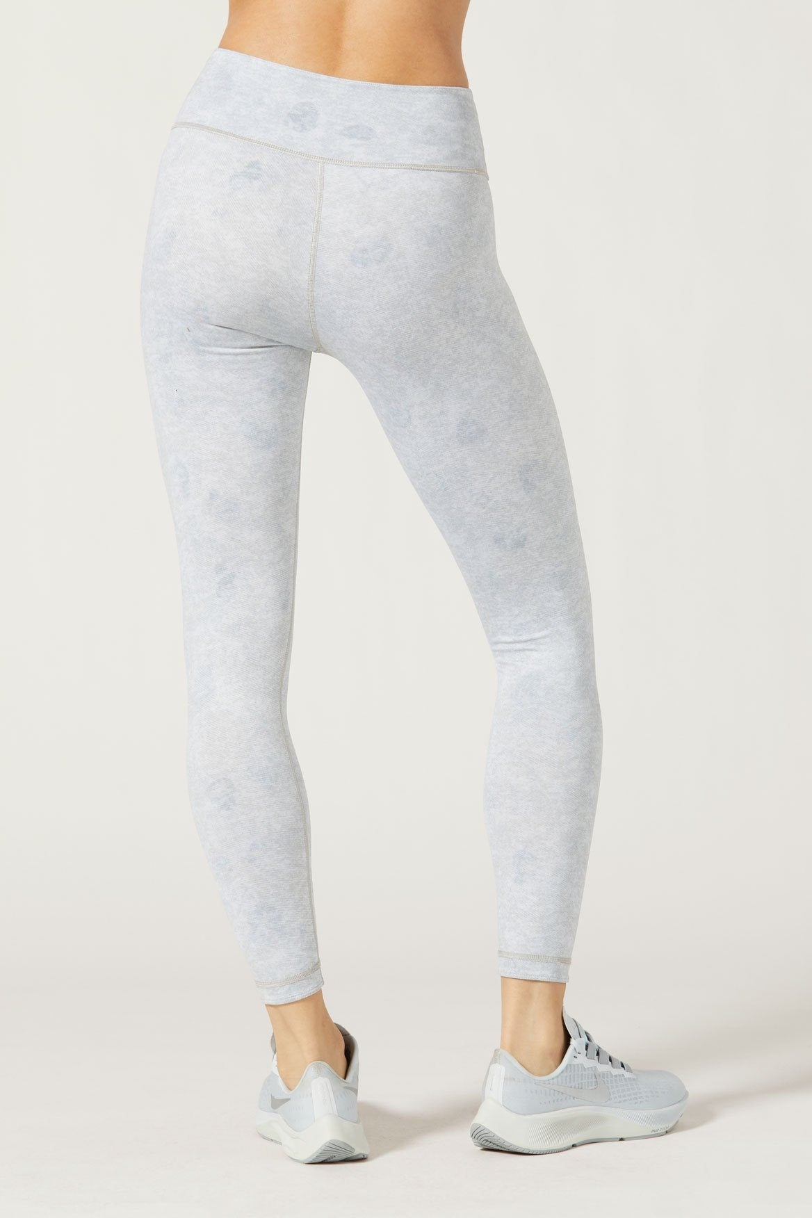 High Waist Reversible Leggings for Women - Asteroids Silver Print Yoga Pants, Tummy Control Workout Leggings for Running, Gym & Lounge Wear