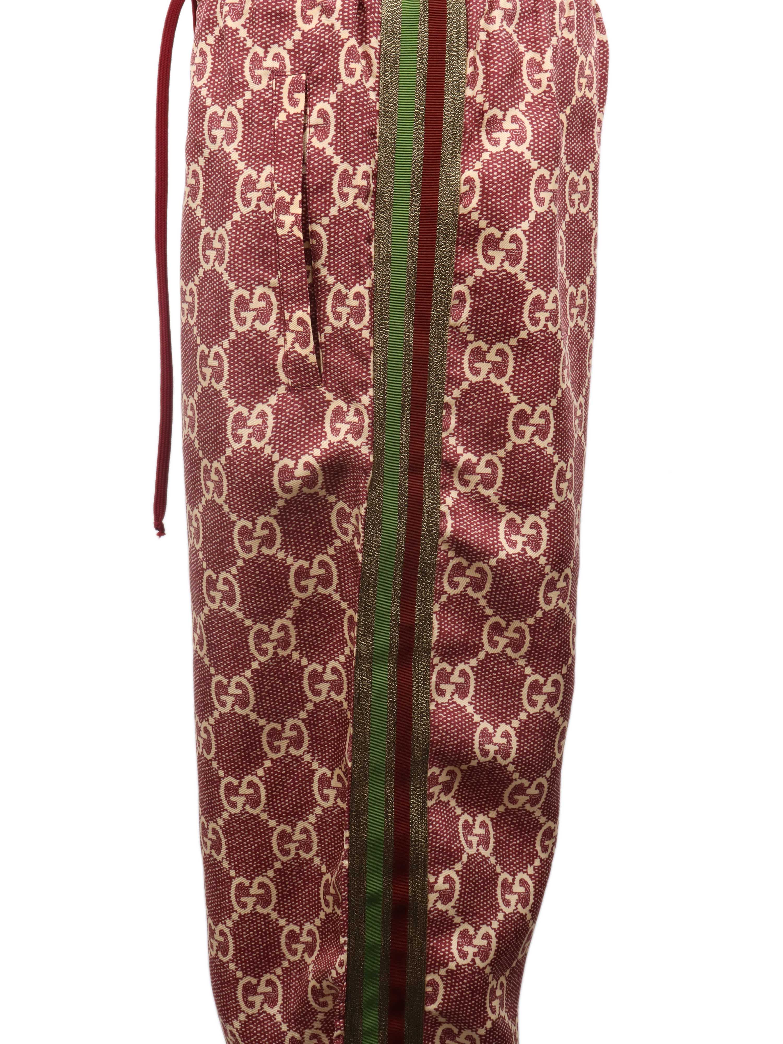 Gucci GG Supreme Silk Pants for Women - Maroon Luxury Trousers | Perfect for Evening Events, Parties & Formal Occasions