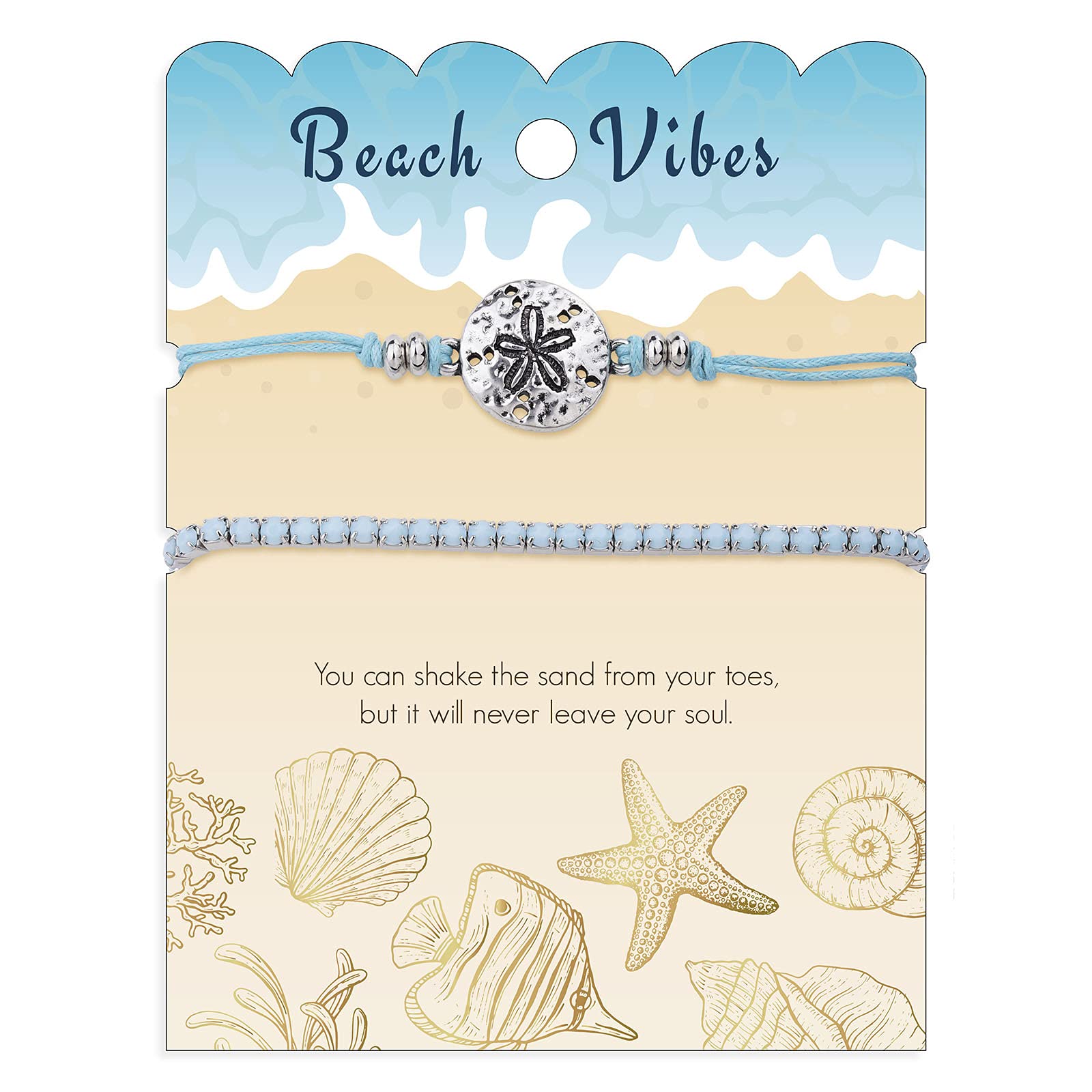 Boho Beach Bracelets for Women - Adjustable Starfish, Turtle & Conch Shell Anklets with Turquoise Beads - Stretchy Foot Jewelry for Summer Vacations, Pool Parties & Beach Weddings
