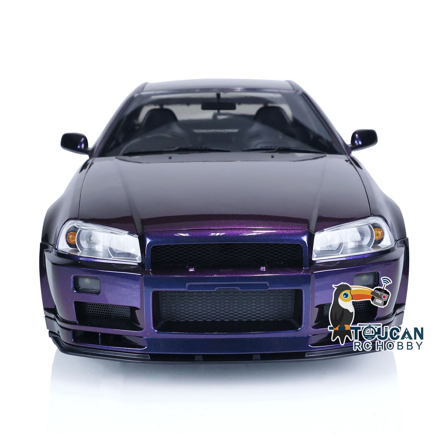 1/8 Scale Metal 4WD RC Racing Car - 4x4 Radio Controlled Drift Vehicle Model with High Speed, Light & Sound Effects (Ready-to-Run R34 Style) - Perfect for Indoor/Outdoor Racing, Drifting & Hobby Enthusiasts