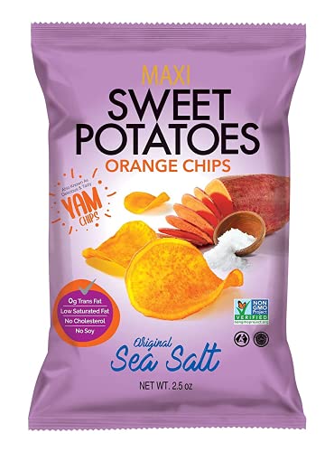 Organic Sweet Potato Chips - 2.5oz (Orange Yam Flavor, Pack of 4) | Gluten-Free, Vegan Snacks for Parties, Road Trips & Healthy On-the-Go Eating