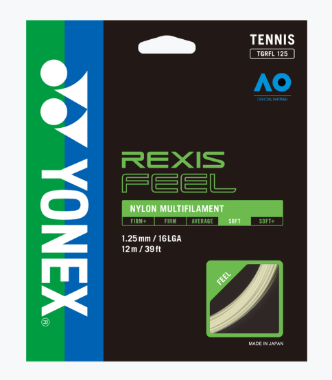 Yonex Rexis Feel 130 Tennis Strings - High Performance Synthetic Gut for Power & Control | Perfect for Recreational & Competitive Players