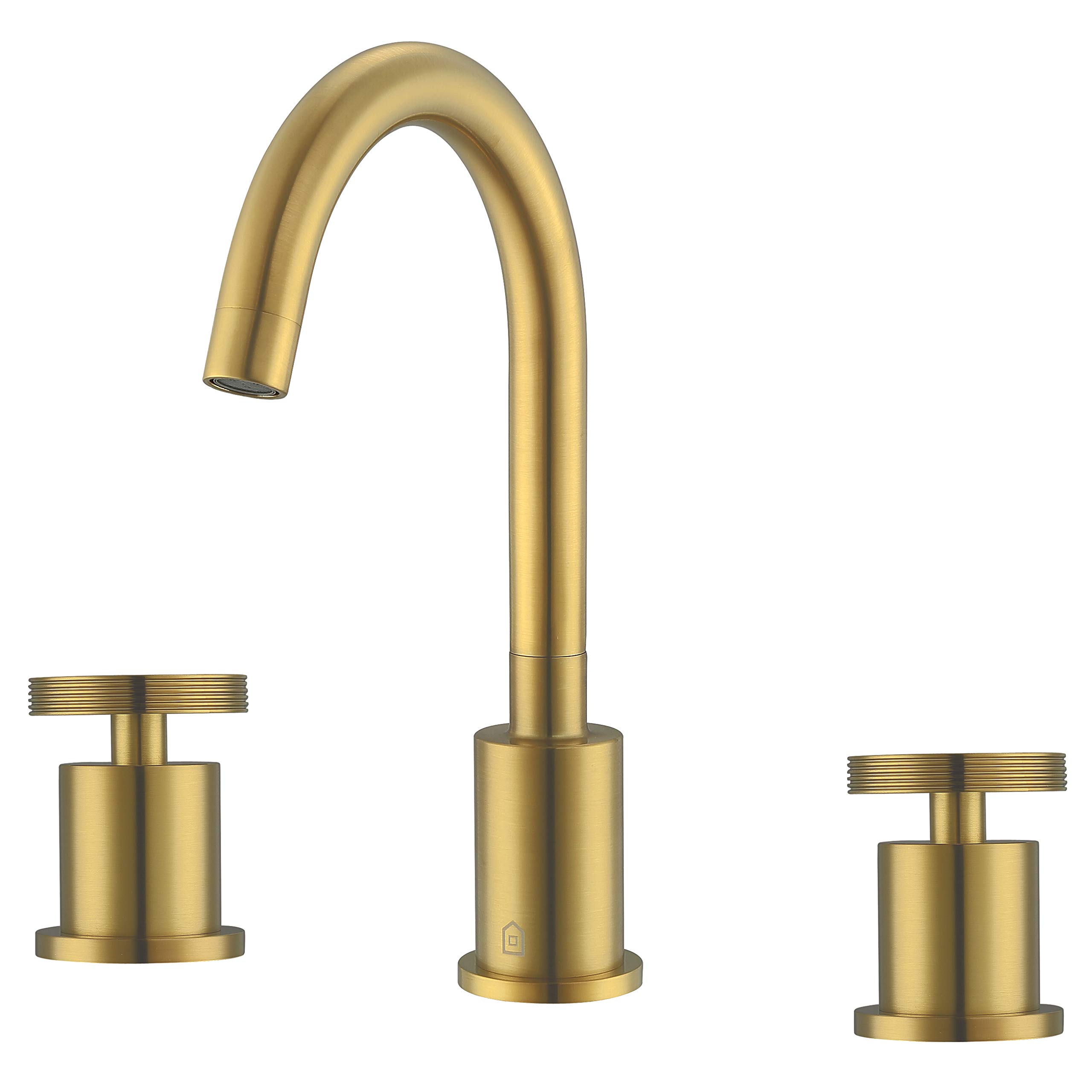Ancona Nova Brushed Titanium Gold Double Handle Widespread Bathroom Faucet - AN-4511 | Modern Bathroom Sink Faucet for Vanity, Powder Room & Guest Bath Installation