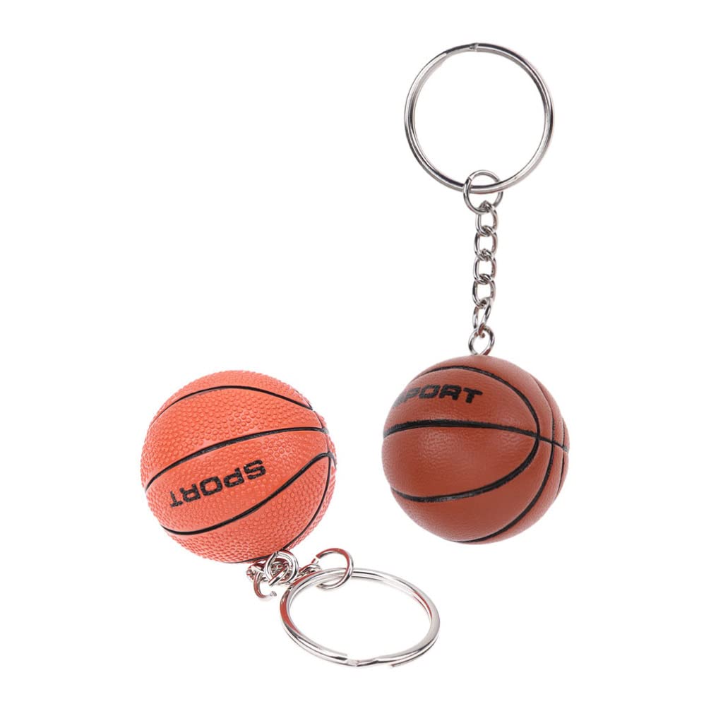 ABOOFAN 2-Pack Basketball Keychains - Sports Key Rings with Mini Basketball Pendants - Perfect for Fans, Players & Gifts - Great for Keys, Bags & Sports Gear Accessories
