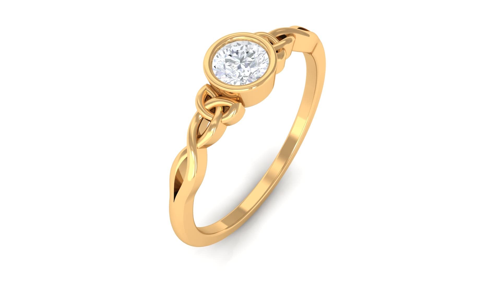1/4 CT Diamond Solitaire Promise Ring for Women - 14K Solid Gold April Birthstone Ring - Genuine Diamond Engagement Ring - Perfect for Anniversaries, Proposals & Special Occasions