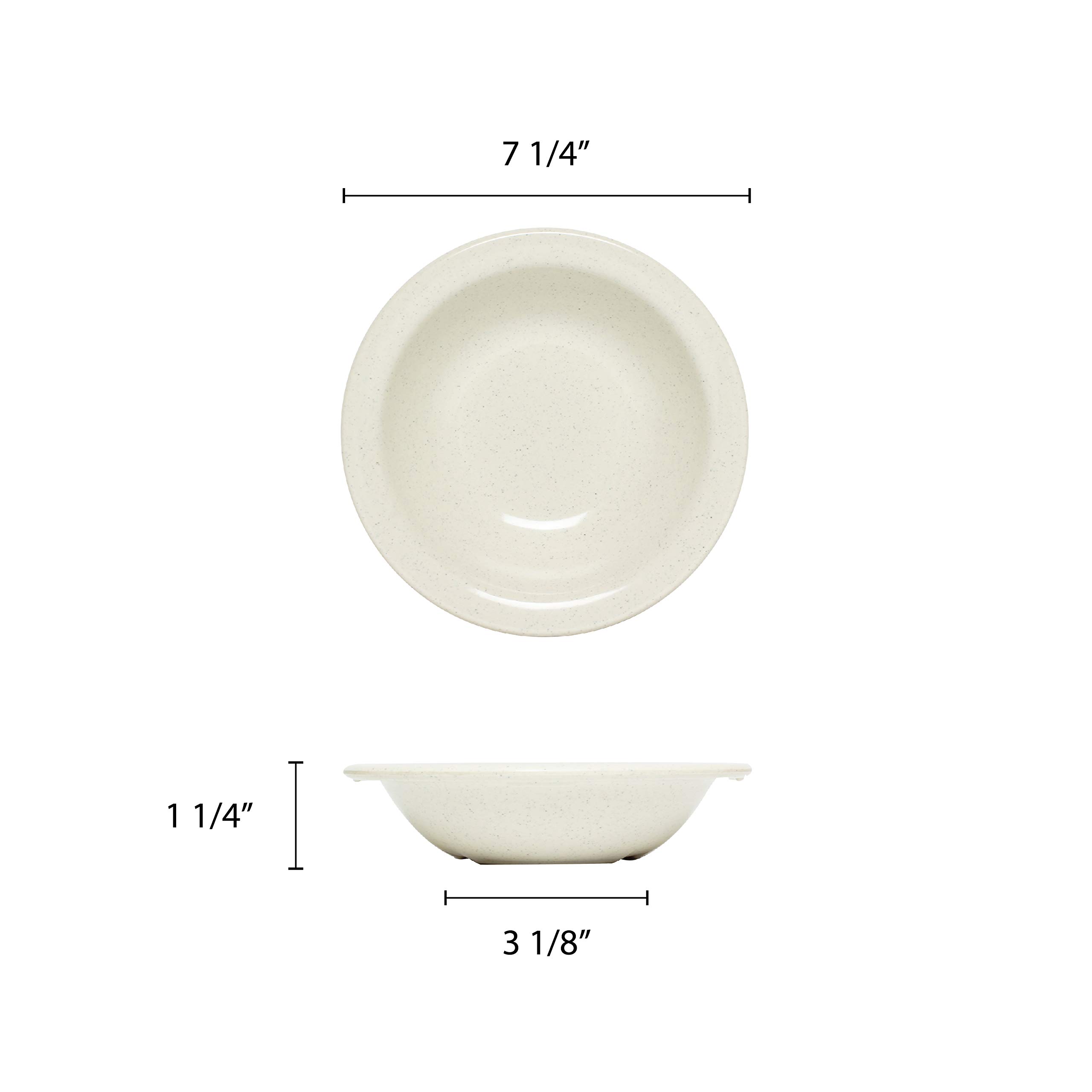 Premium Melamine Salad Bowl Set - 7.25 Inch, 17 oz (Pack of 12) - Durable & Lightweight Dinnerware for Outdoor Dining, Picnics, Camping & Everyday Use
