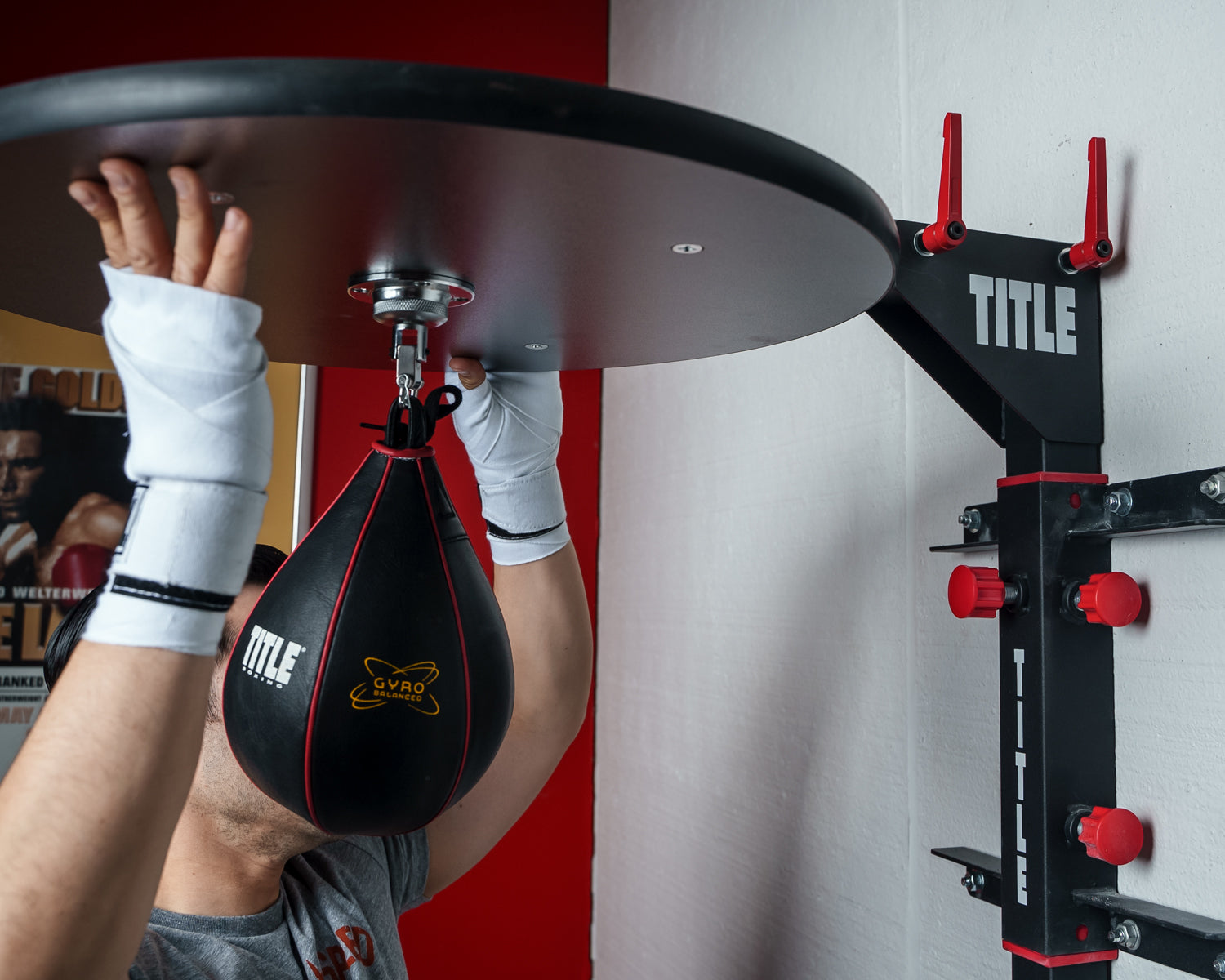TITLE Boxing Fold Away Adjustable Speed Bag Platform 2.0 - Portable Boxing Training Equipment for Home Gym, Garage & Fitness Studio - Improve Punching Speed & Accuracy