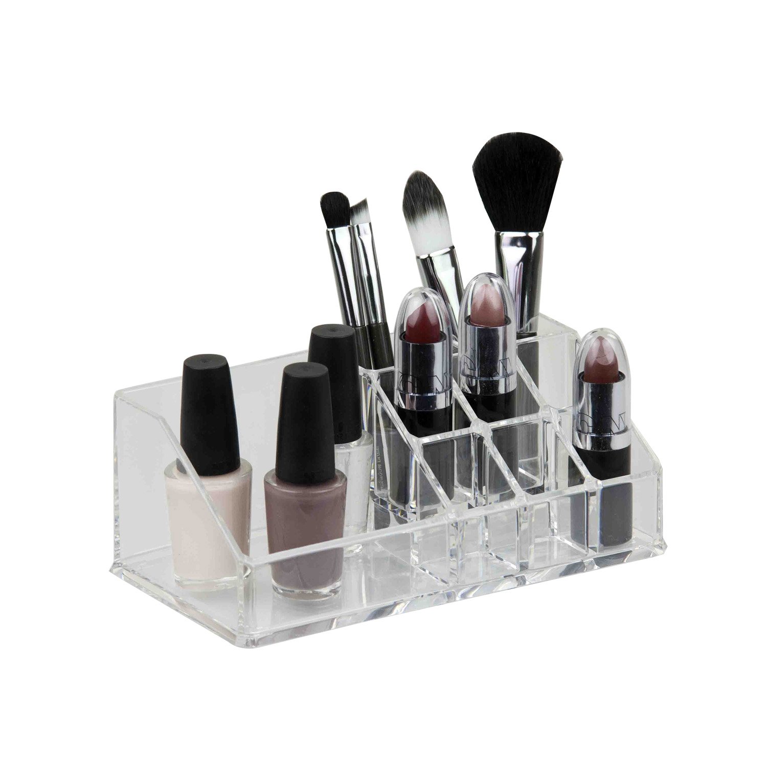 Home Basics MH01971 Medium Cosmetic Organizer - Makeup Storage Case for Bathroom, Vanity & Travel | Perfect for Organizing Lipsticks, Brushes & Beauty Products