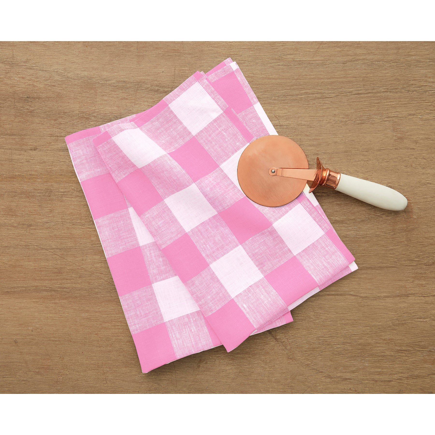 Buffalo Check Cotton Kitchen Towels Set of 2 - Absorbent & Durable Dish Cloths for Drying Dishes, Cleaning Countertops & Kitchen Decor - Red & Black Plaid Design