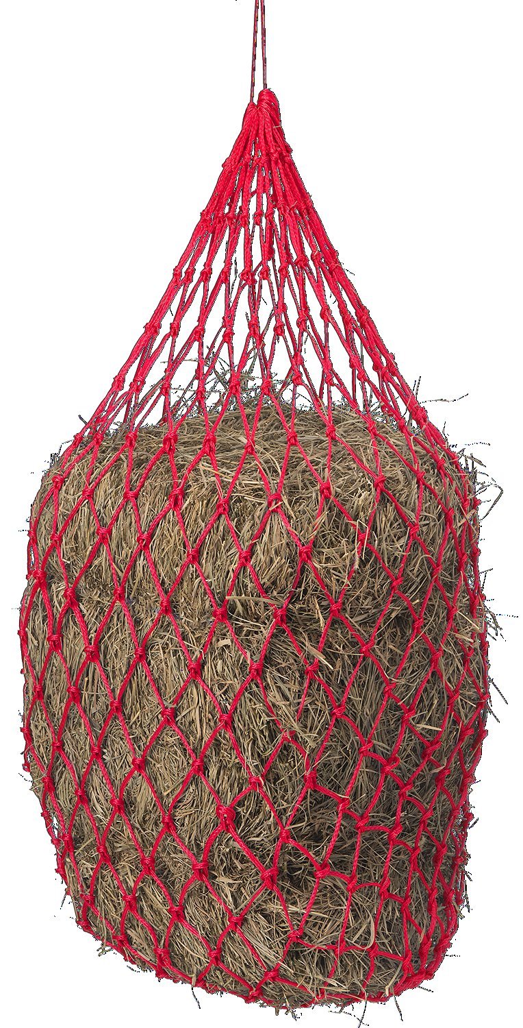 Tough 1 Slow Feed Hay Bag for Horses - Durable Red Hay Net with Small Holes to Prevent Choking & Waste - Perfect for Stalls, Trail Rides & Pastures