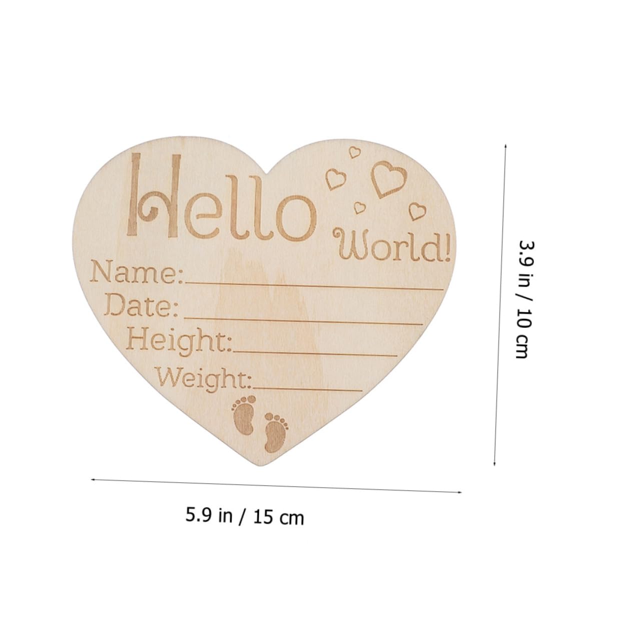 BIUDECO 4-Piece Newborn Baby Name Sign Set - Wooden Birth Announcement & Photography Decor for Nursery, Baby Shower, and Gender Reveal Party