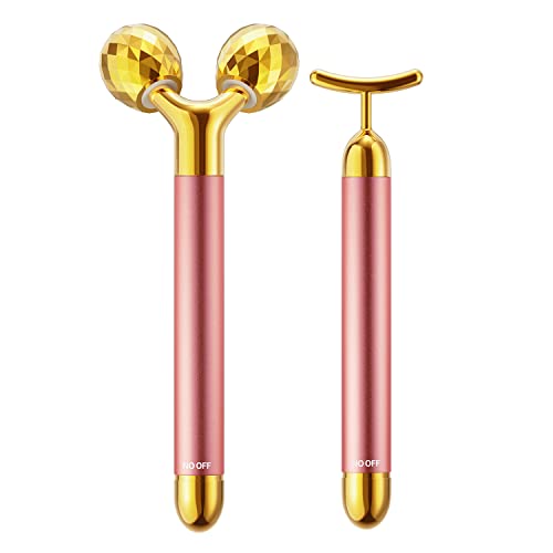 2 in 1 Electric Face Massager with 3D Roller & V Shape Massager - Skin Care Tools for Anti-Aging & Wrinkle Reduction | Perfect for Home Spa, Relaxation & Facial Treatment