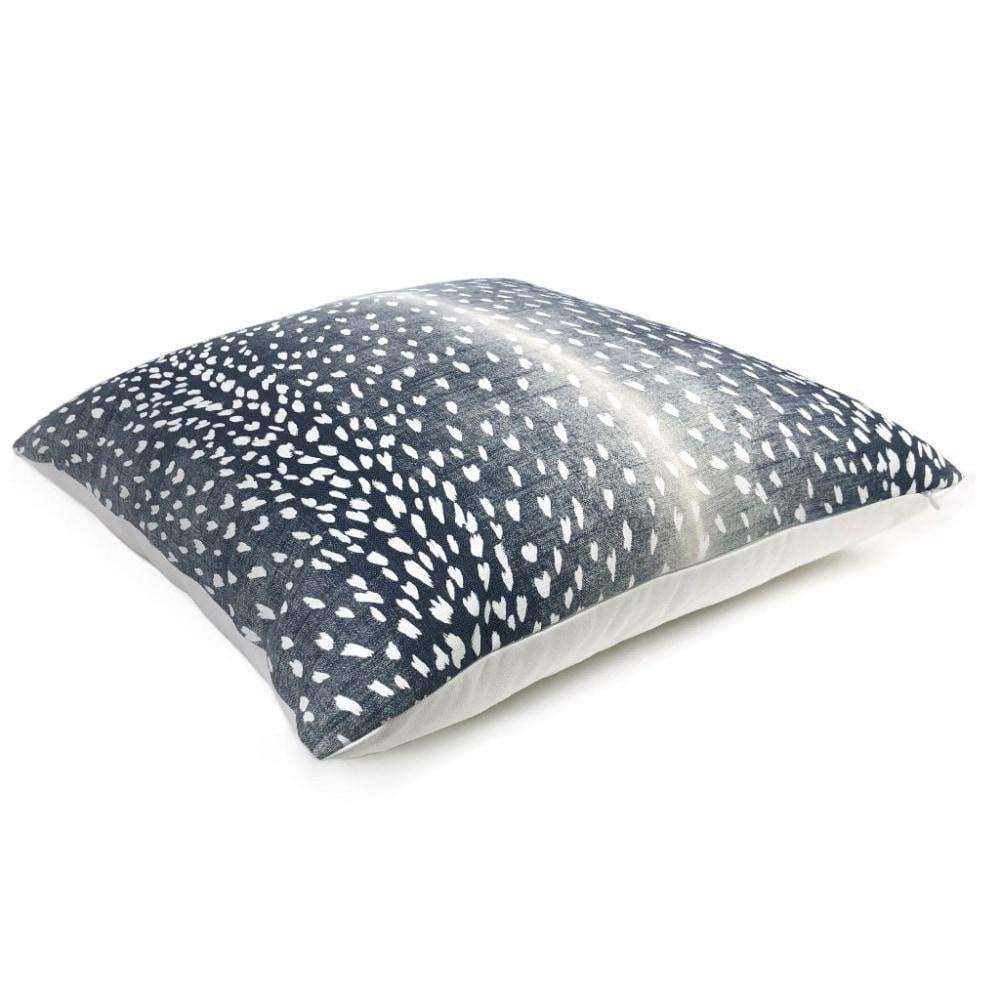 Deer Print Pillow Cover - Navy Blue & White Animal Hide Design for Home Decor, Living Room, Bedroom, and Nursery