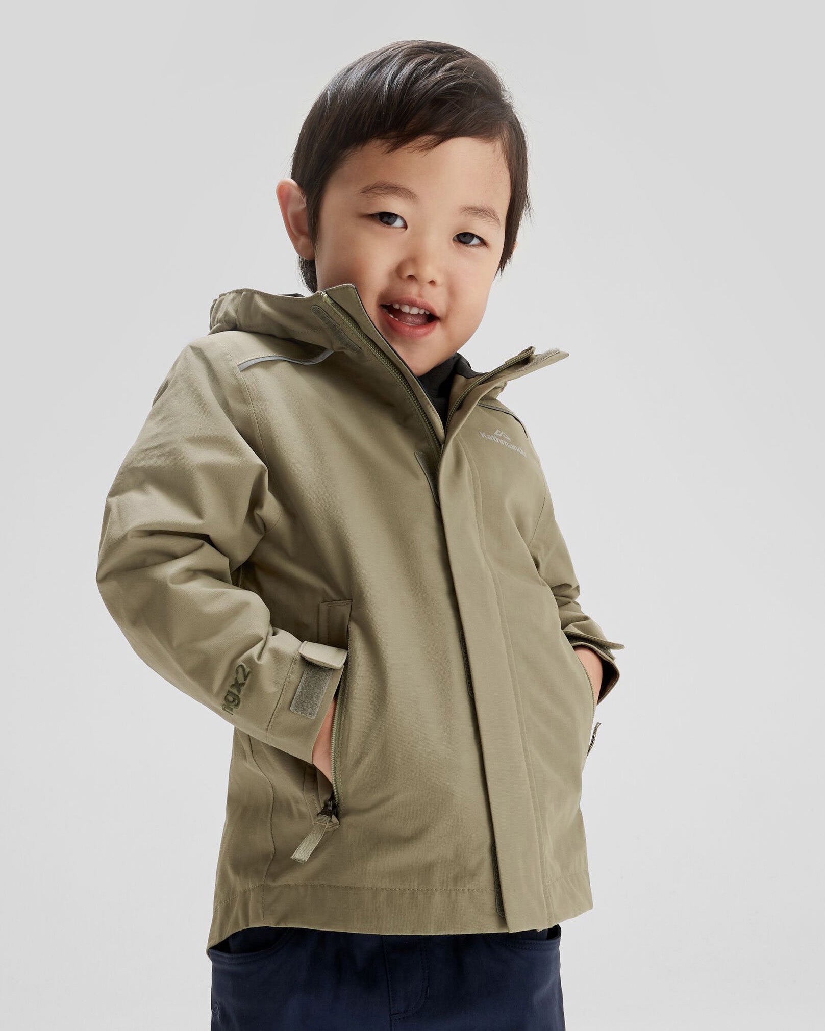 Waterproof Andulo 2-Layer Kids' Rain Jacket for Boys & Girls - Lightweight Outdoor Windbreaker for Hiking, School & Playtime (Beech Color)