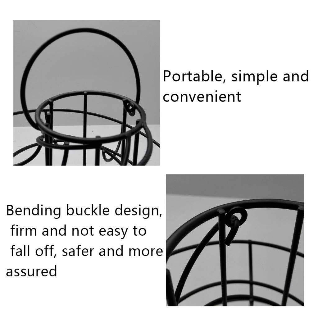 Spiral Metal Egg Basket - Space Saving Kitchen Egg Storage Holder & Display Rack for Fresh Eggs - Perfect for Farmhouse, Breakfast Nook, and Pantry Organization (Black)
