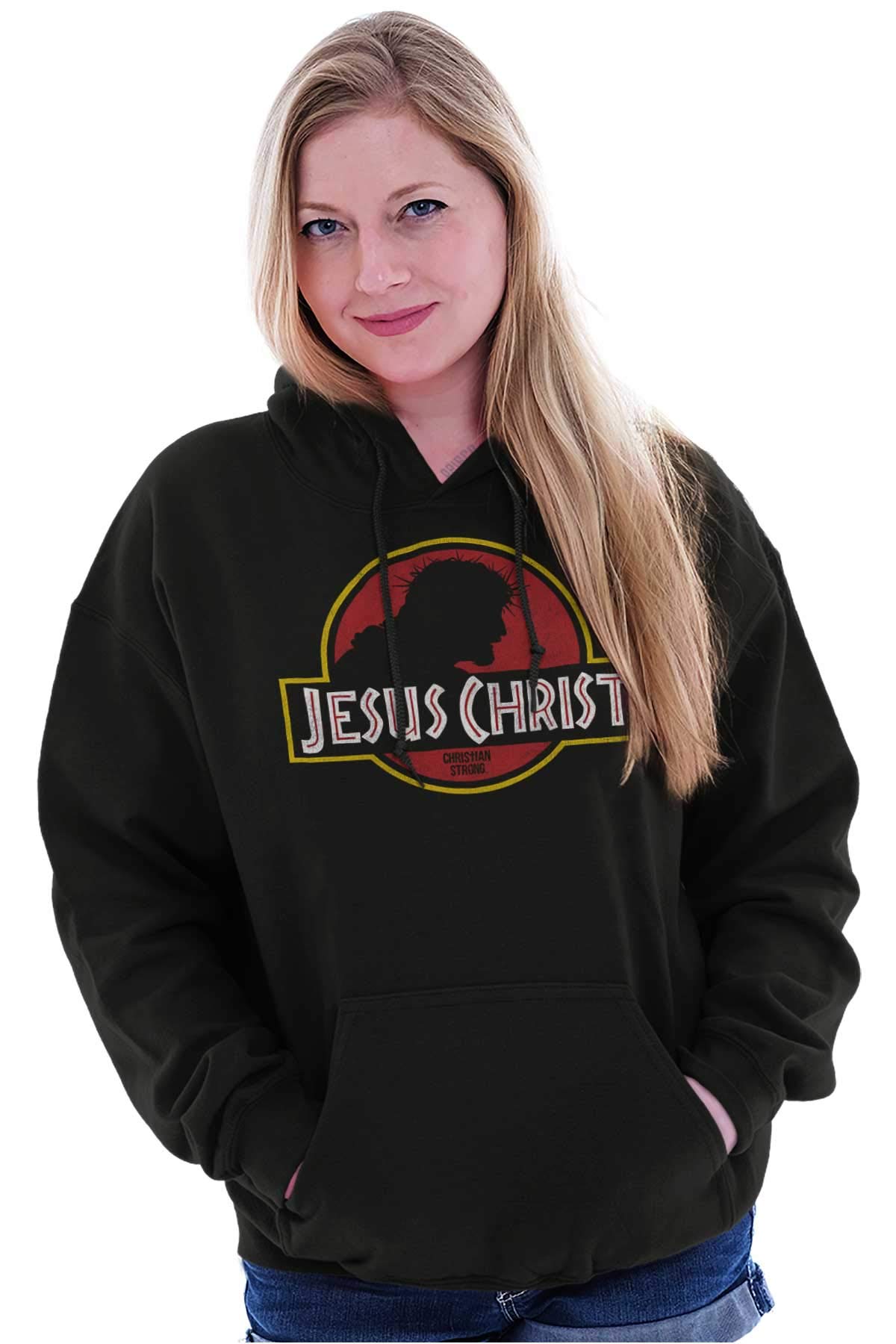 Brisco Brands Jesus Christ Silhouette Christian Hoodie Sweatshirt for Women & Men - Religious Apparel for Church, Bible Study & Everyday Faith Wear