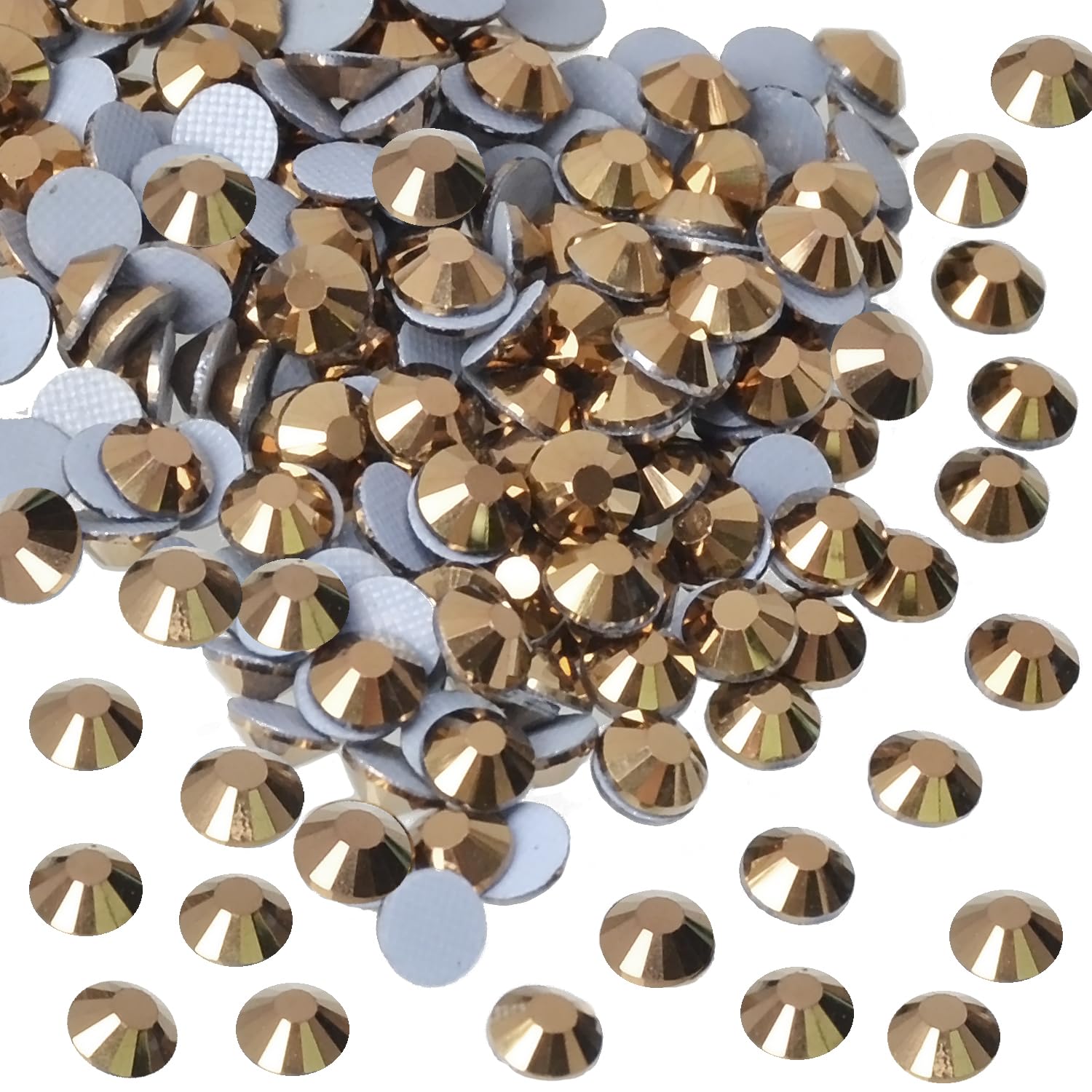 FYGEM 4000 Pcs Hot Fix Iron Rhinestones for DIY Jewelry Making - SS6 Size Aurum Color with Picking Pen | Perfect for Crafting, Bridal Accessories, and Costume Design