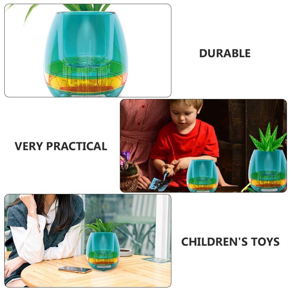 NUOBESTY Cactus Flower Pots with Bluetooth Speaker - 1pc Set, Touch Control Music Planter for Kids, Plastic Plant Pot for Home Decor, Office Desk & Garden Use