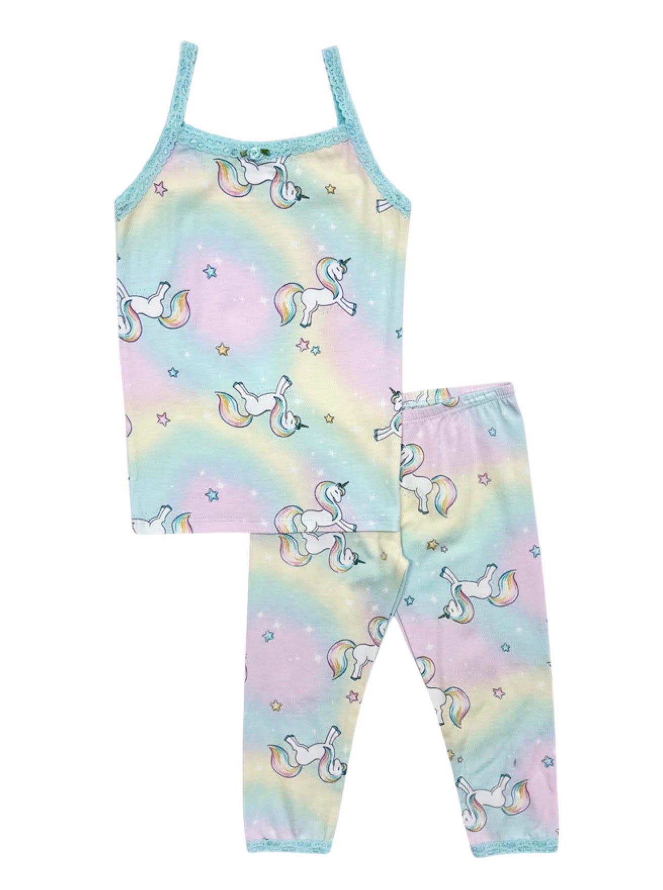 Unicorn Print Cami Top & Cropped Legging Set - Women's Matching Workout Outfit for Yoga, Gym, and Casual Wear