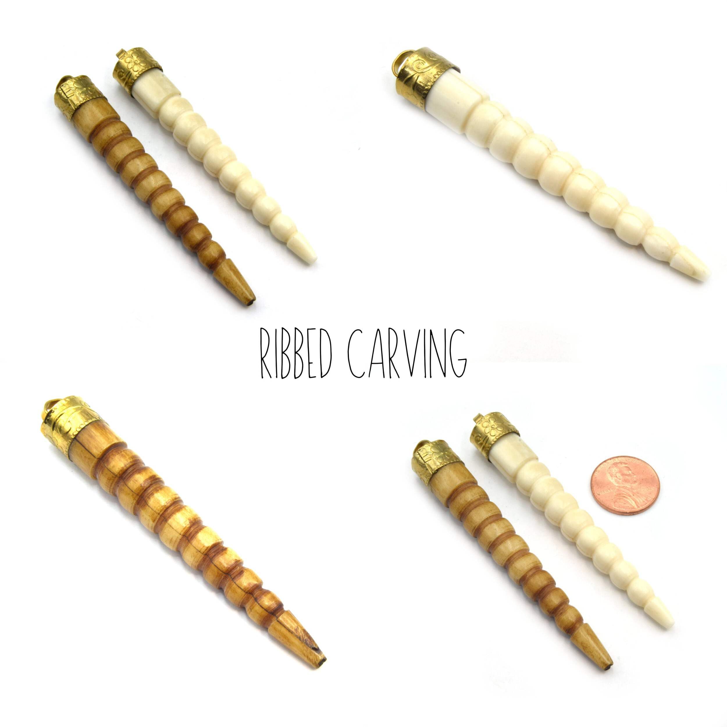 Handmade Carved Ox Bone Tusk Pendant Necklace - Skinny Claw Design with Floral Cap & Crosshatch Carving - Brown Focal Jewelry for Boho & Tribal Fashion | Perfect for Layering Necklaces, Festival Outfits and Unique Gift Ideas