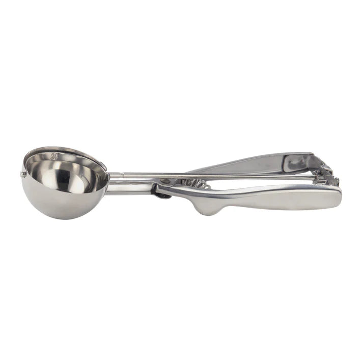 Winco 2.5 Oz Stainless Steel Disher Portioner #20 (ISS 20) - Perfect for Ice Cream Scooping, Cookie Dough & Food Portioning