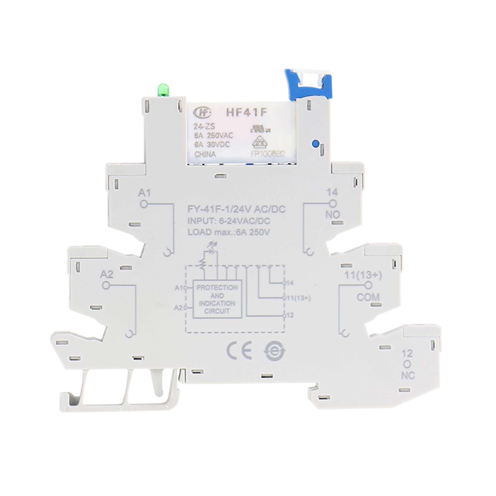 GAEYAELE Slim Relay PLC Interface - Hongfa Relay Screw Socket 6A 24VDC/AC with 6.2mm Thickness - Perfect for Industrial Automation & Control Systems