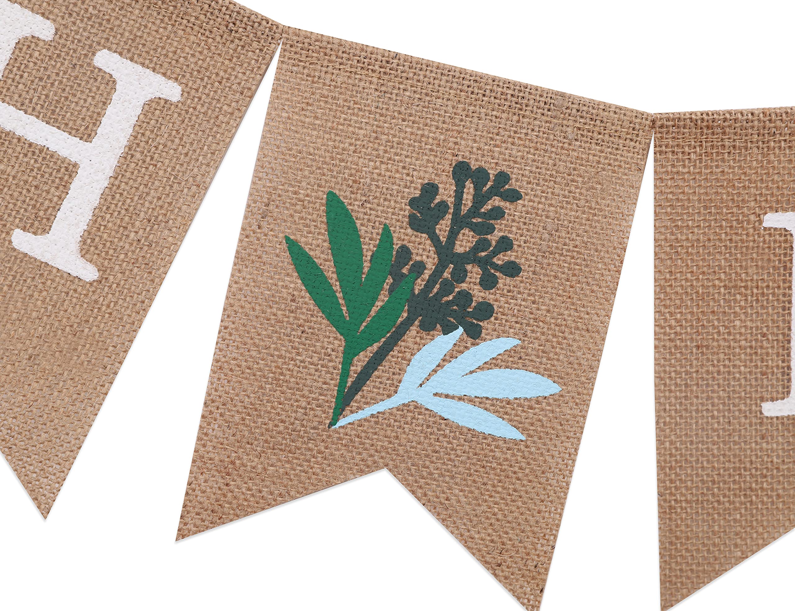 Greenery Baby Shower Banner - Gender Neutral Burlap Banner for Baby Showers | Oh Baby Decorations for Nursery, Gender Reveal & Wedding Shower Decor | Perfect for Rustic, Boho & Farmhouse Themes