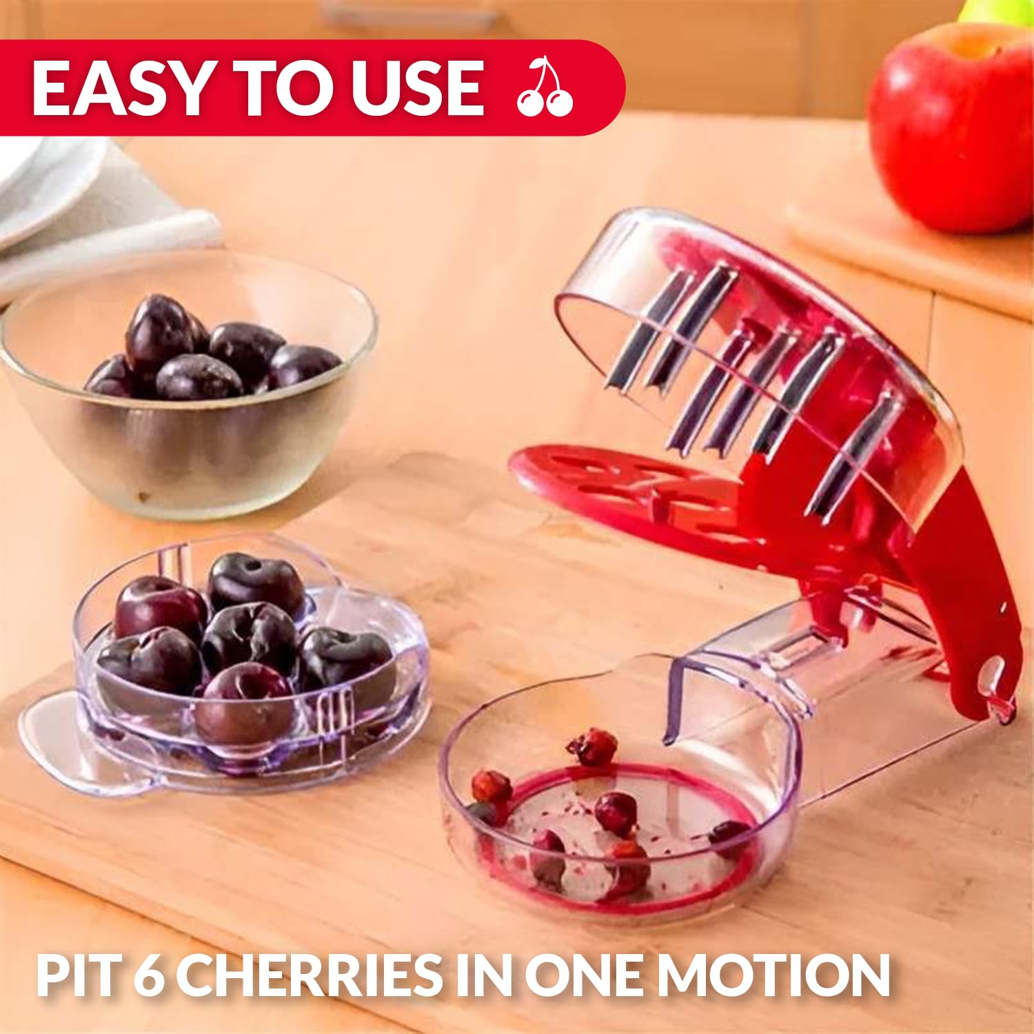 Premium Stainless Steel Cherry Pitter Tool - Easy Cherry Seed Remover & Olive Depitter for Kitchen - Portable Fruit Corer for Baking, Canning & Cooking