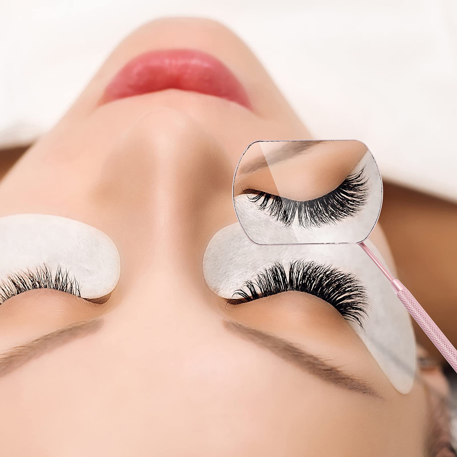 Molain Professional Lash Extension Mirror - Golden Square Eyelash Lift & Tint DIY Tool for Perfect Application - Ideal for Salon, Home Use & Eye Examination Accessories