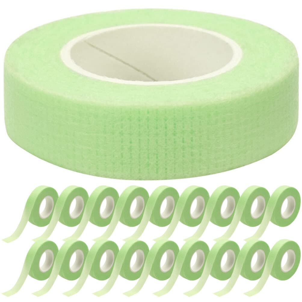Beaupretty 20 Rolls Eyelash Extension Tape - Non-Woven Breathable Lash Grafting & Lifting Tape for Professional Makeup, Salon Supplies (Green) - Perfect for Eyelash Extensions, Lash Lifts & Eyeshadow Application