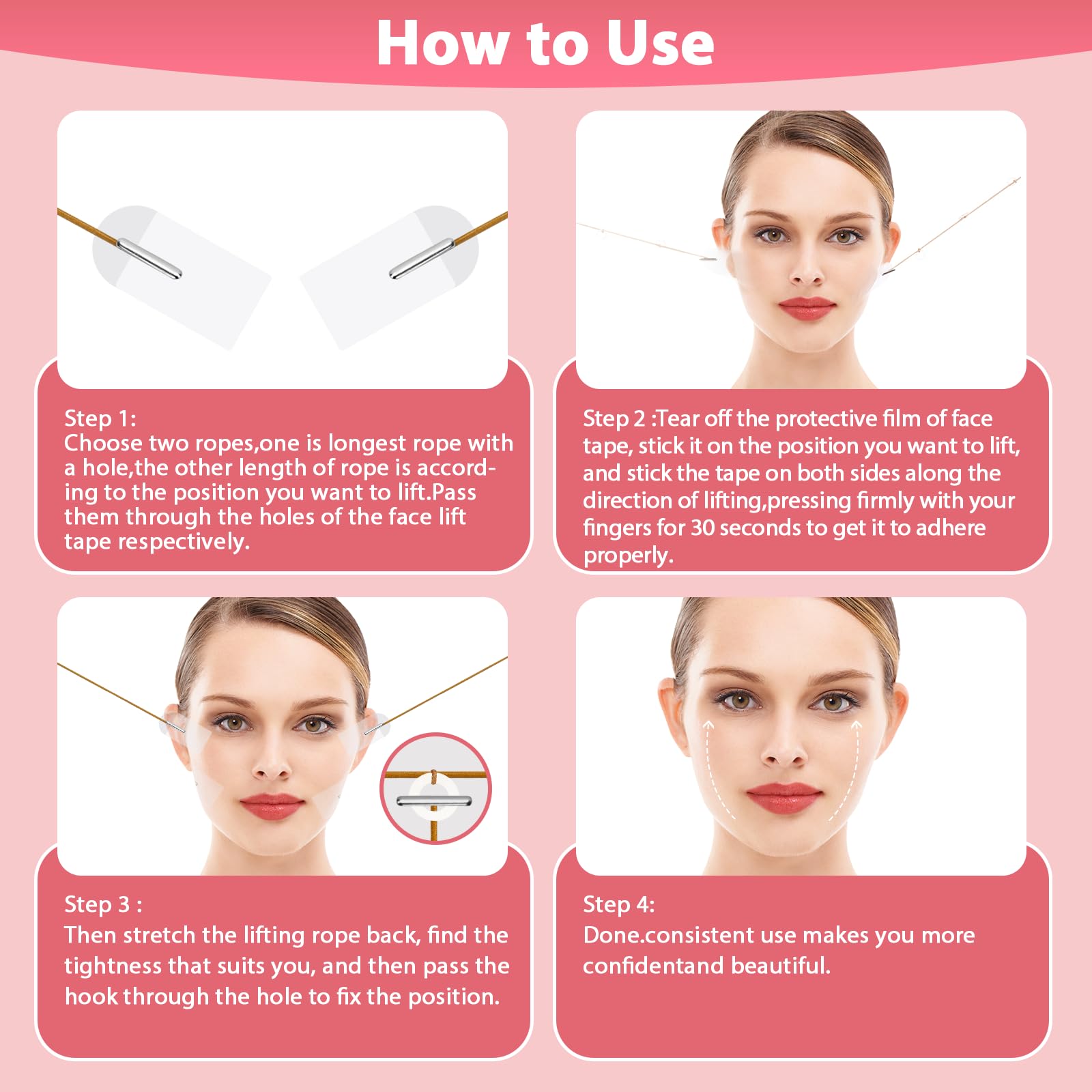 Instant Face Lift Tape - 140PCS Invisible Facial Tape for Eyes & Neck - Perfect for Makeup & Sagging Skin