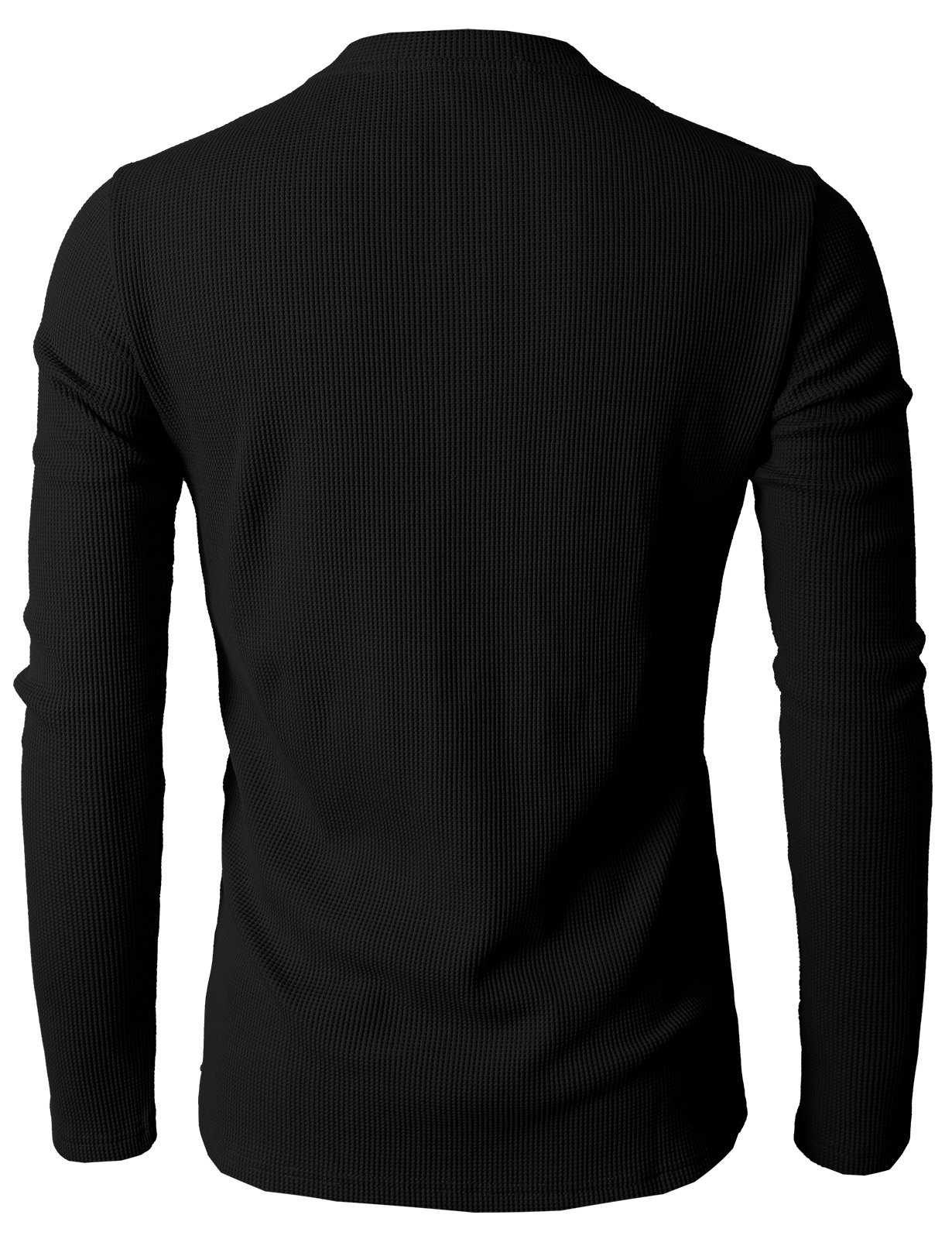 Men's Slim Fit Henley Shirt - Lightweight Cotton Waffle Fabric Long Sleeve Casual Shirt for Everyday Wear, Date Night & Outdoor Activities