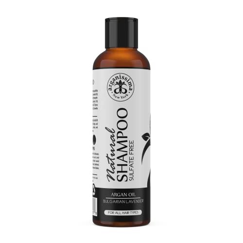Organic Argan Oil Shampoo for All Hair Types - 240ml (8 fl oz) with Bulgarian Lavender | Hydrating & Nourishing Hair Care for Daily Use, Salon-Quality Results at Home