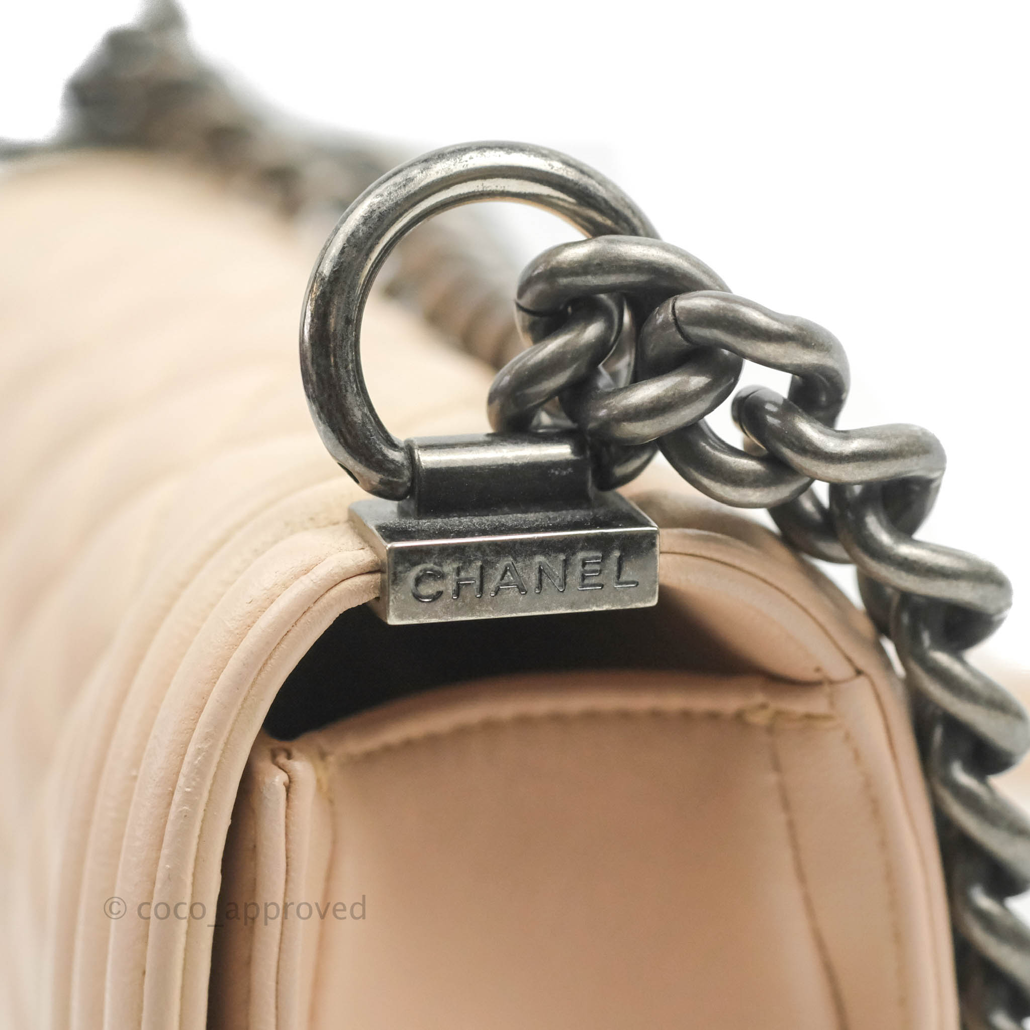 Chanel Boy Small Light Beige Pink Calfskin Bag with Ruthenium Hardware - Luxury Crossbody Purse for Women, Perfect for Date Night & Evening Events