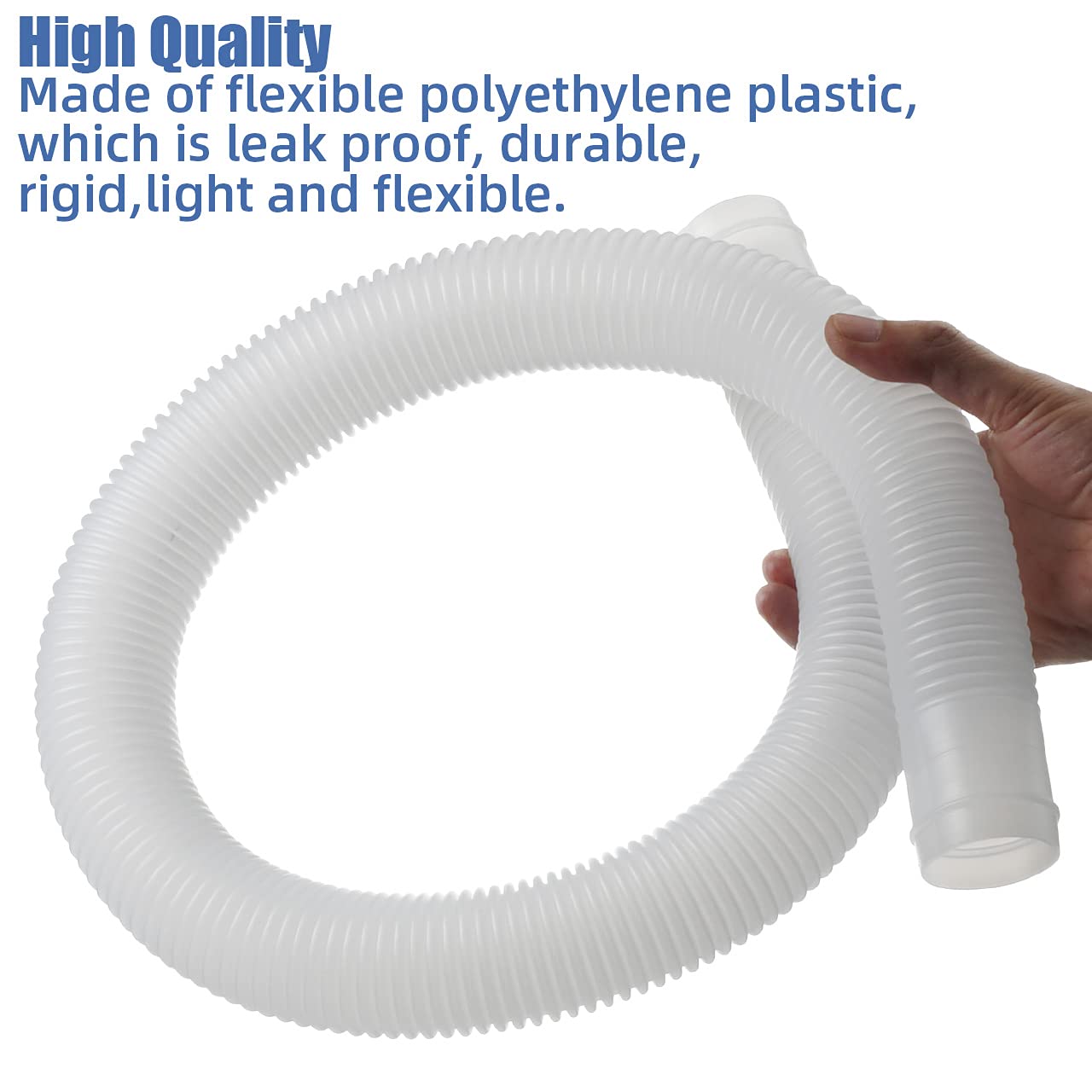 1.5 Inch x 3ft Replacement Pool Skimmer Hose for Intex Above Ground Pumps - Compatible with Part #10531 & 25016 - Durable Swimming Pool Maintenance Accessory for Water Transfer and Cleaning