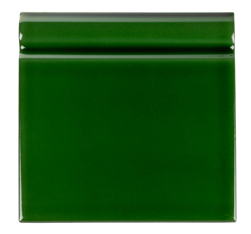 Kakel Cambridge Floor Skirting 15 x 15 cm Bottle Green Glossy - Perfect for Kitchen & Bathroom Tile Protection