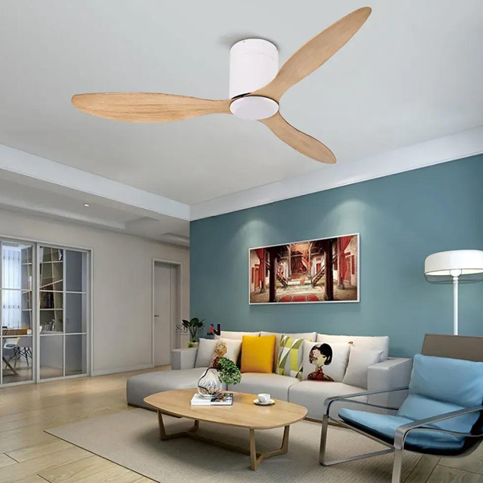 3-Blade Ceiling Fan with Light Kit - White Modern Living Room Fan for Home Cooling & Air Circulation - Perfect for Bedroom, Dining Room, and Office Spaces