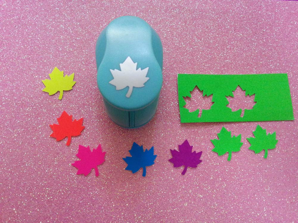 1-Inch Maple Leaf Shape Craft Punch - Scrapbook Paper Cutter & Eva Foam Hole Punch Tool for Fall Party, Autumn Arts & Crafts, Thanksgiving & Birthday Decorations - Perfect for DIY Projects, Seasonal Home Decor, and Classroom Activities
